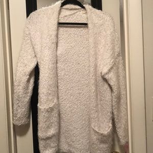 White fluffy cardigan